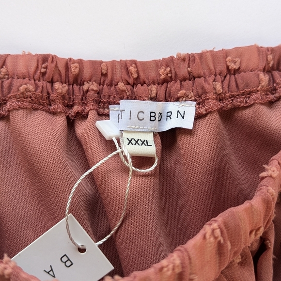 Baltic Born Swiss Dot Midi Maxi Dress Off-Shoulder Ruffle Dusty Mauve sz XXXL - Picture 5 of 10